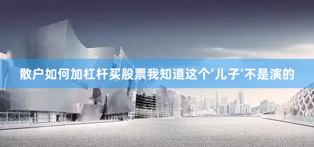 散户如何加杠杆买股票我知道这个‘儿子’不是演的